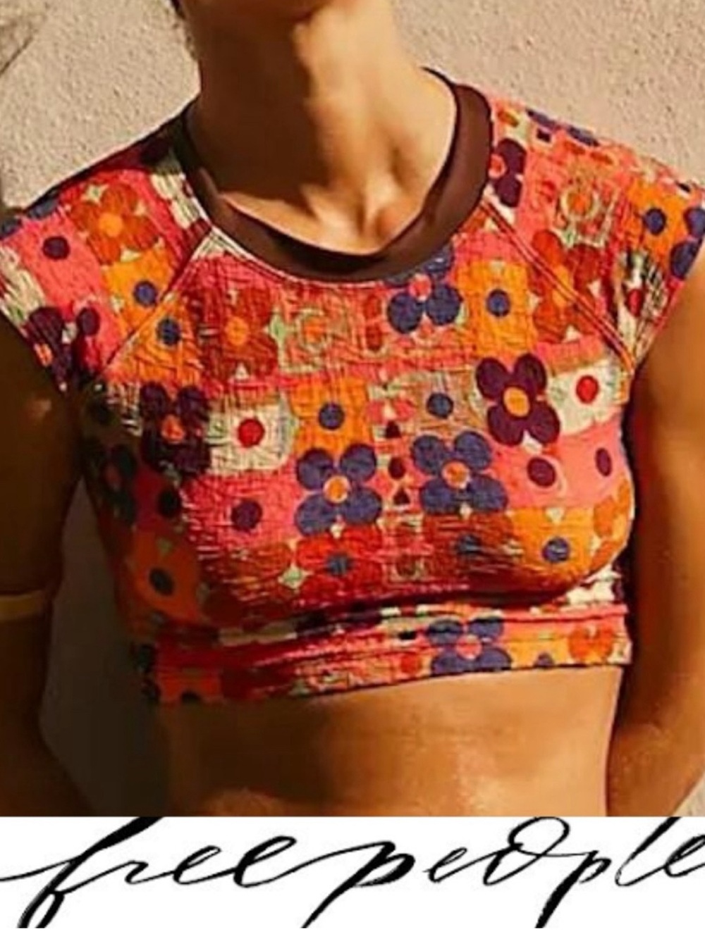 Free People Sonny Beach Swim Tee Top in Woodstock❤️NWOT